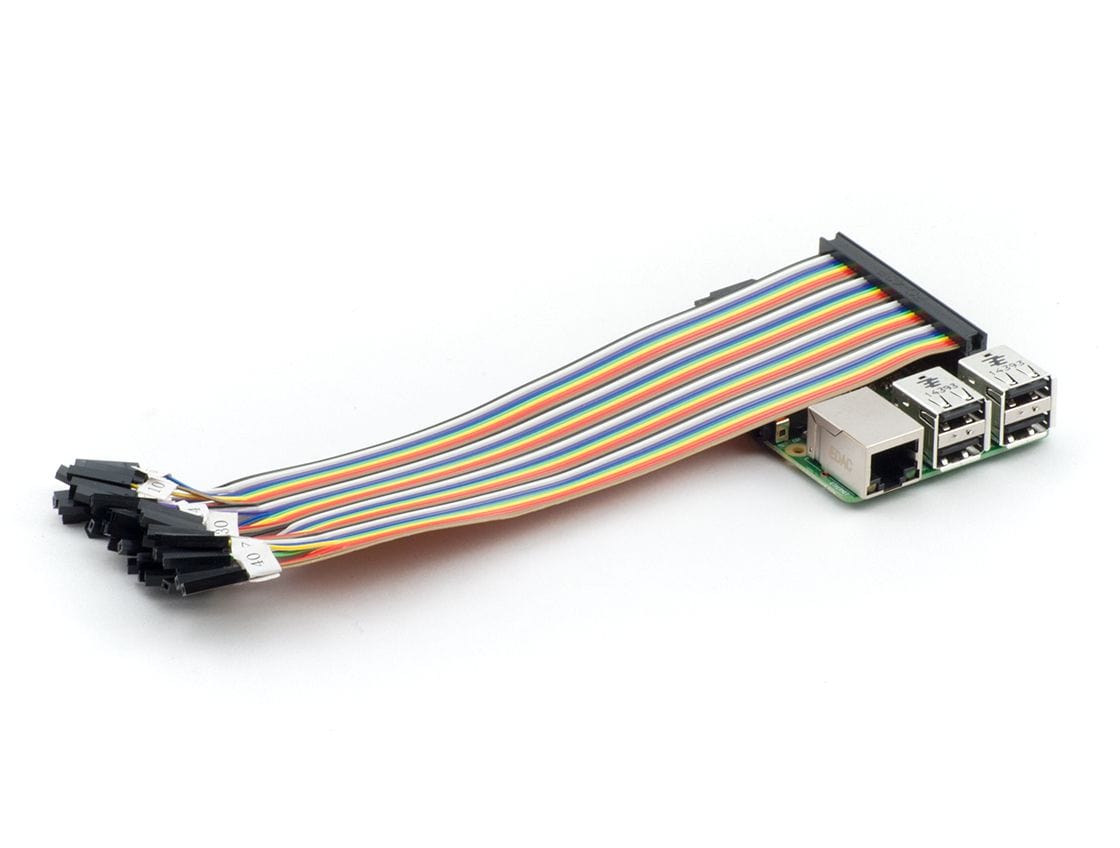 Raspberry Pi 40 Pin GPIO Socket Connector to Labelled Pins - Female - 200mm by ModMyPi - The Pi Hut