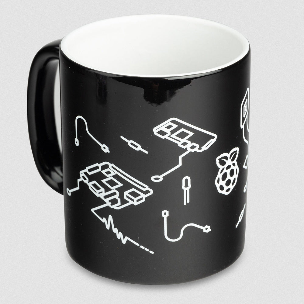Raspberry Pi Black Design Mug by Raspberry Pi - The Pi Hut