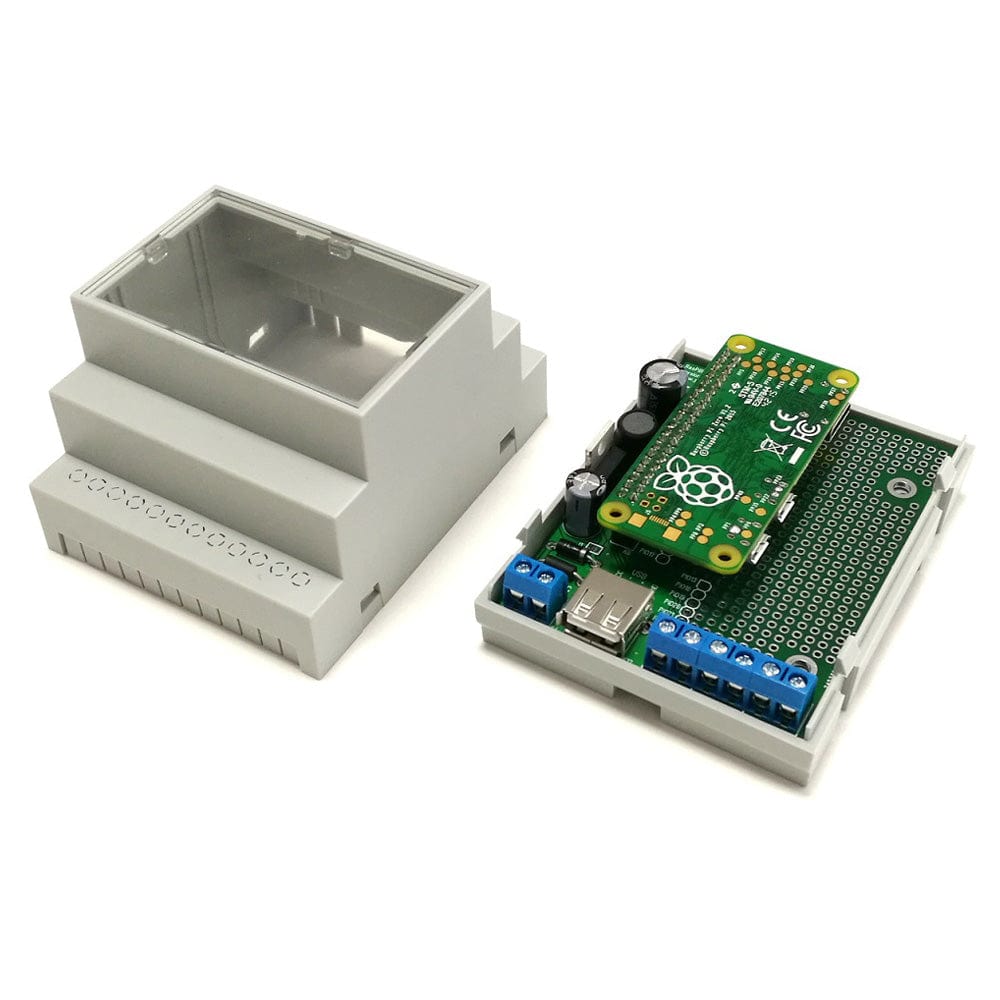 RasPiBox Zero - Pi Zero Prototyping DIN Rail Case (inc. 5V regulator) - The Pi Hut