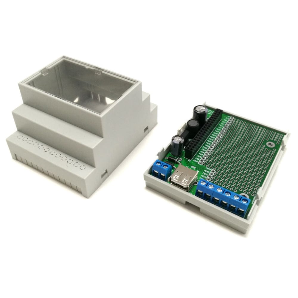 RasPiBox Zero - Pi Zero Prototyping DIN Rail Case (inc. 5V regulator) by Zihatec - The Pi Hut