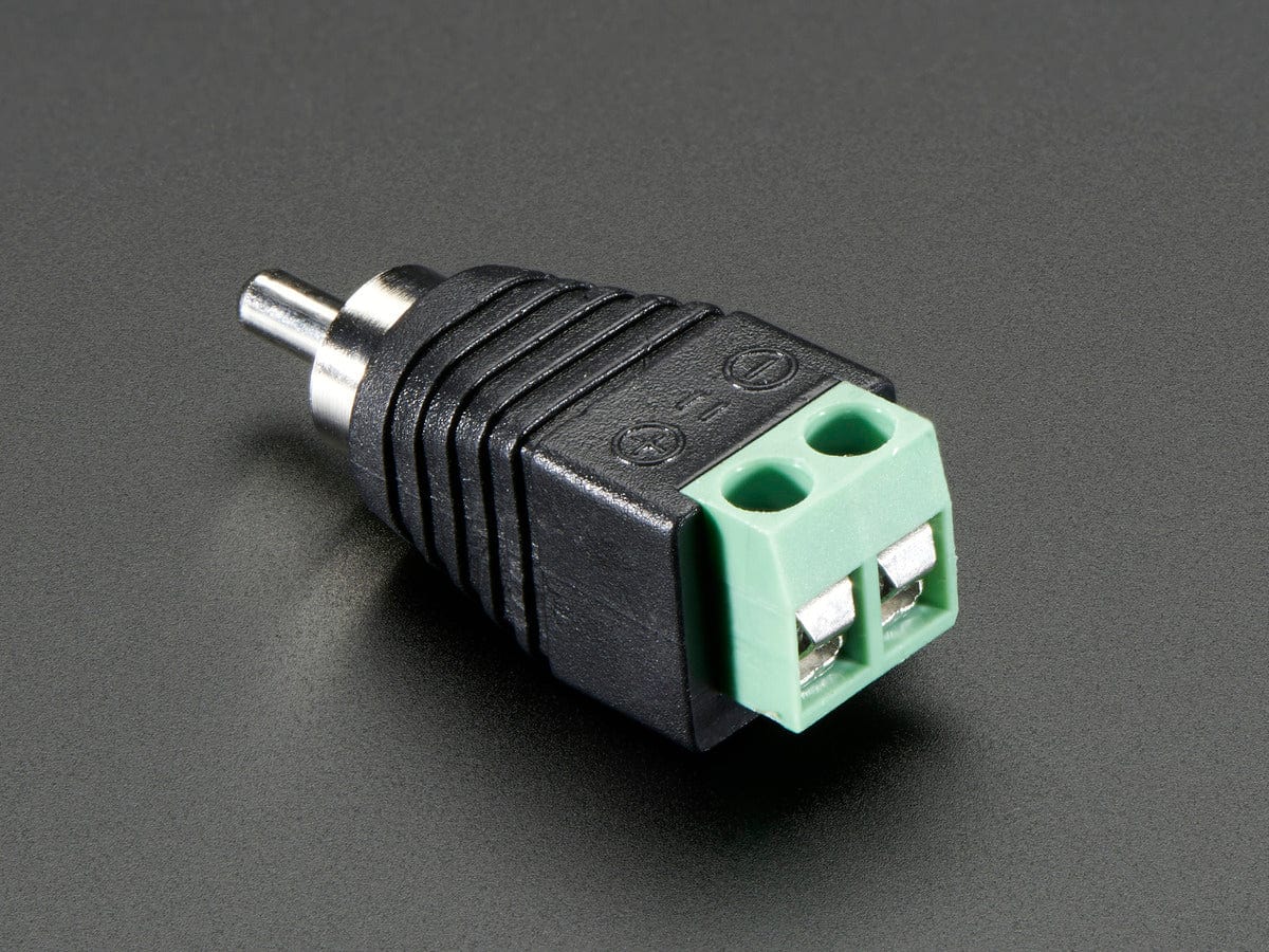 RCA (Composite Video, Audio) Male Plug Terminal Block by The Pi Hut - The Pi Hut