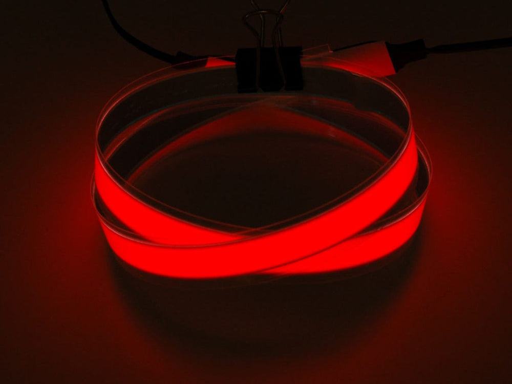 Red Electroluminescent (EL) Tape Strip - 100cm w/two connectors by The Pi Hut - The Pi Hut