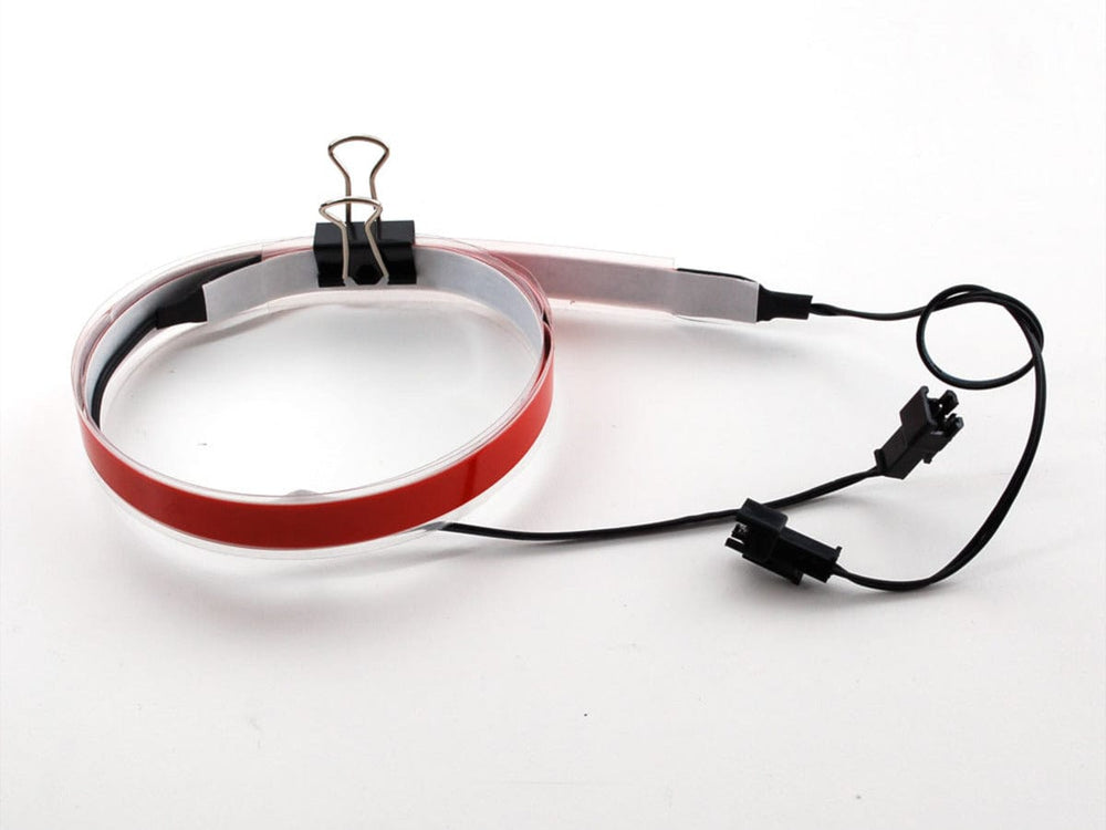 Red Electroluminescent (EL) Tape Strip - 100cm w/two connectors by The Pi Hut - The Pi Hut