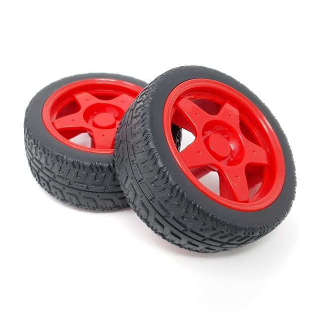 Red Robot Wheels (pair) by The Pi Hut - The Pi Hut