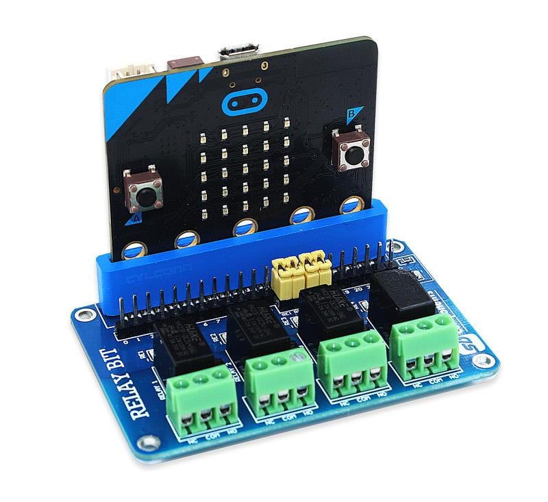 Relay Bit - 4 Channel 3V Relay Board for micro:bit by SBC - The Pi Hut