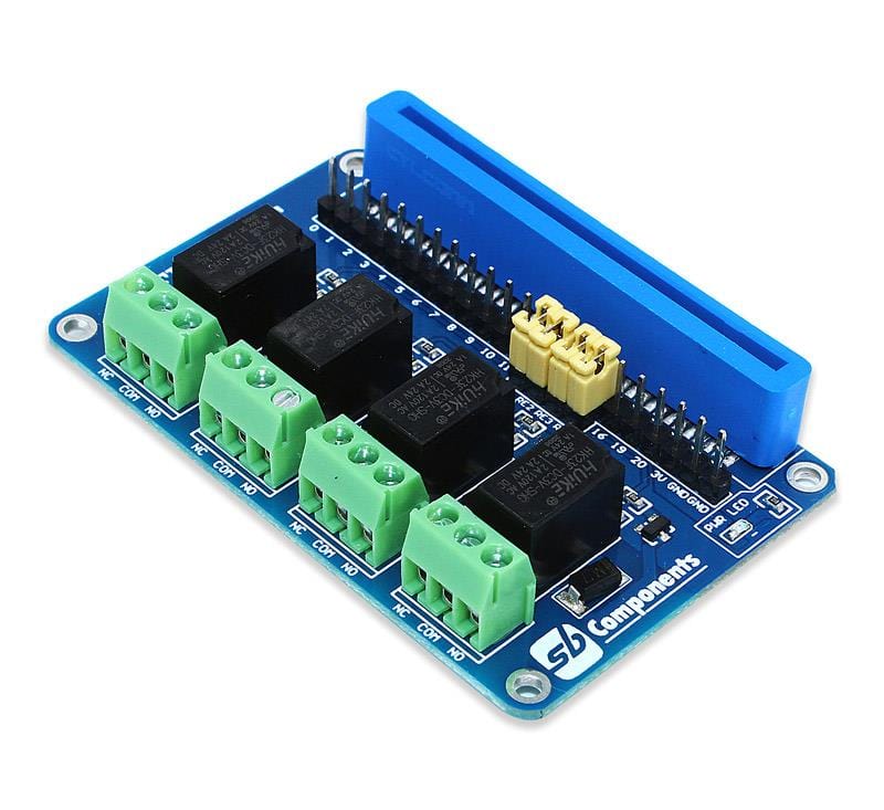Relay Bit - 4 Channel 3V Relay Board for micro:bit by SBC - The Pi Hut