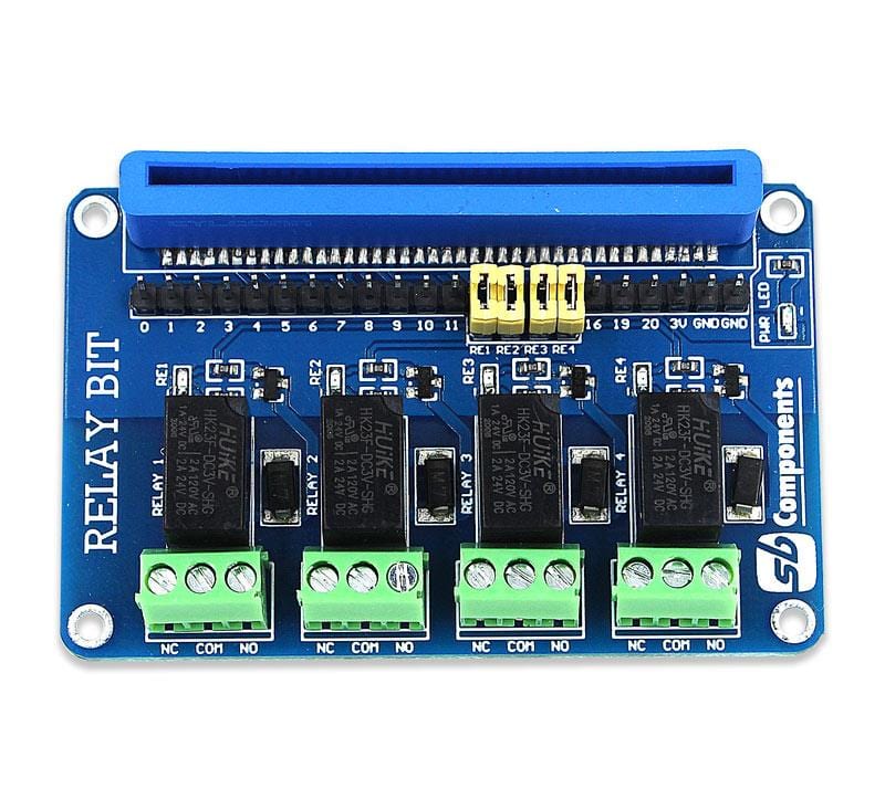 Relay Bit - 4 Channel 3V Relay Board for micro:bit by SBC - The Pi Hut