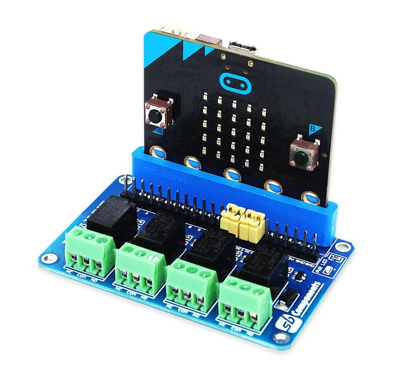 Relay Bit - 4 Channel 3V Relay Board for micro:bit by SBC - The Pi Hut