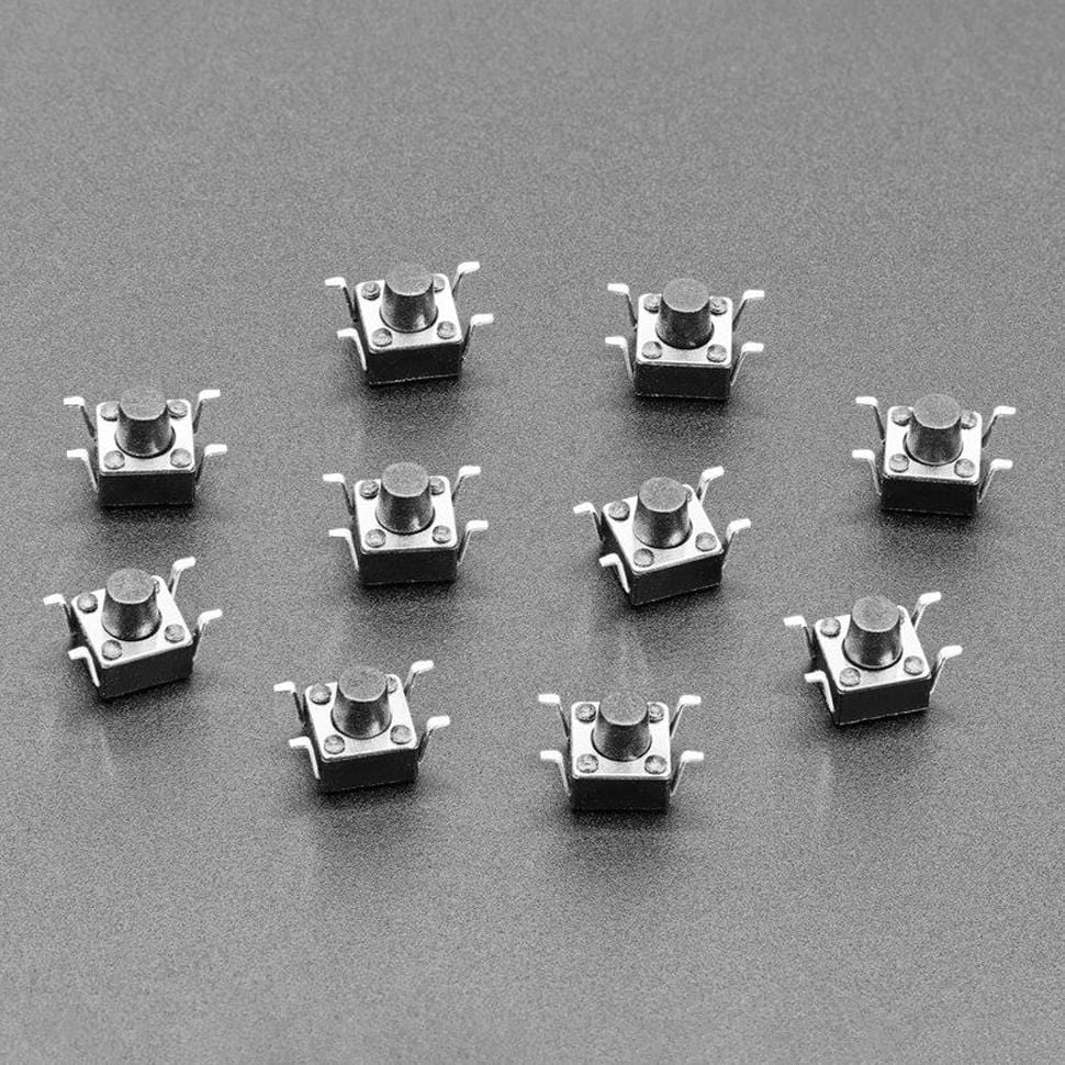 Reverse Mount Tactile Switch Buttons - 6mm Square - 10 Pack by The Pi Hut - The Pi Hut