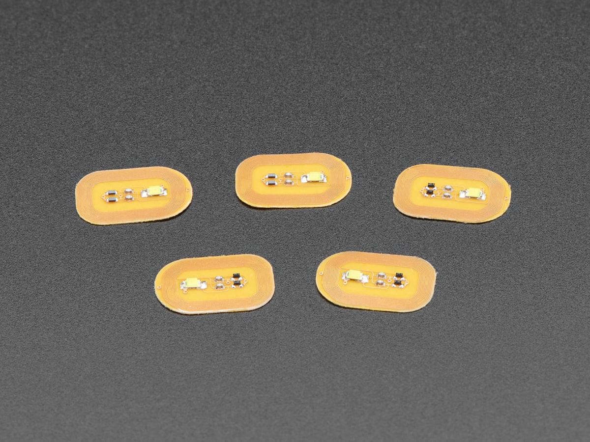 RFID/NFC Nail Stickers - 5 Pack with White LEDs by The Pi Hut - The Pi Hut