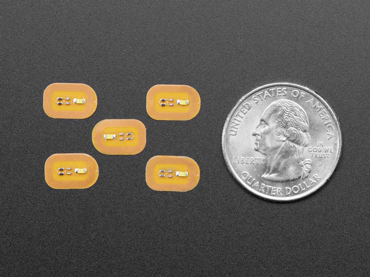 RFID/NFC Nail Stickers - 5 Pack with White LEDs by The Pi Hut - The Pi Hut