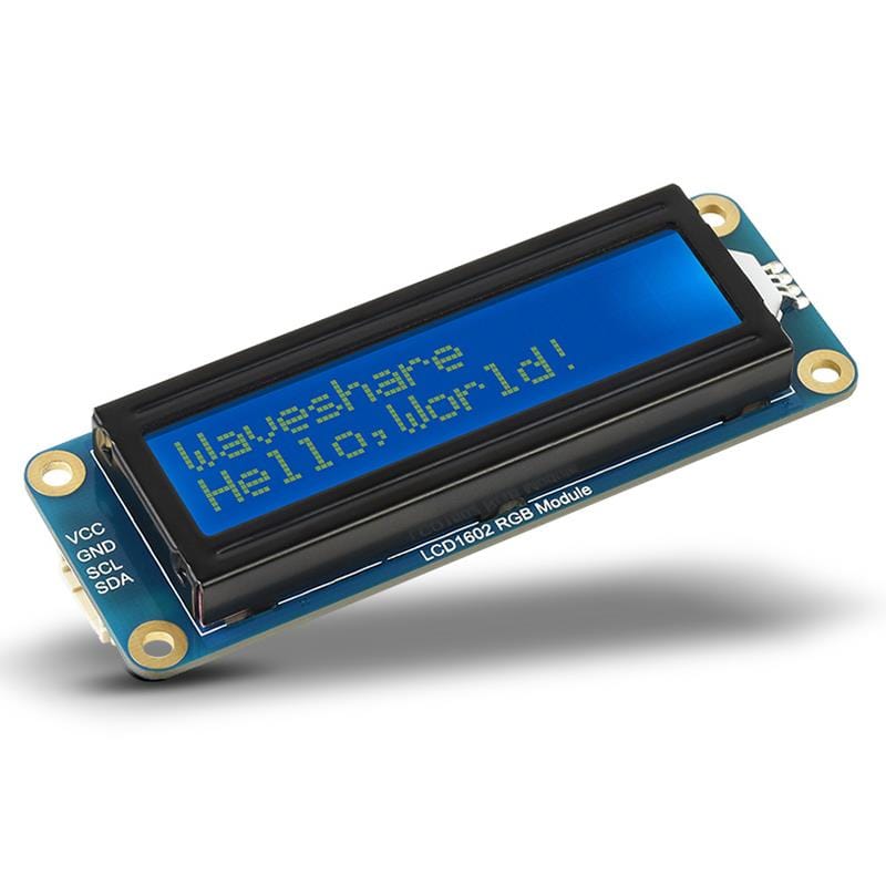 RGB 16x2 LCD Display (I2C, 3.3V/5V) by Waveshare - The Pi Hut