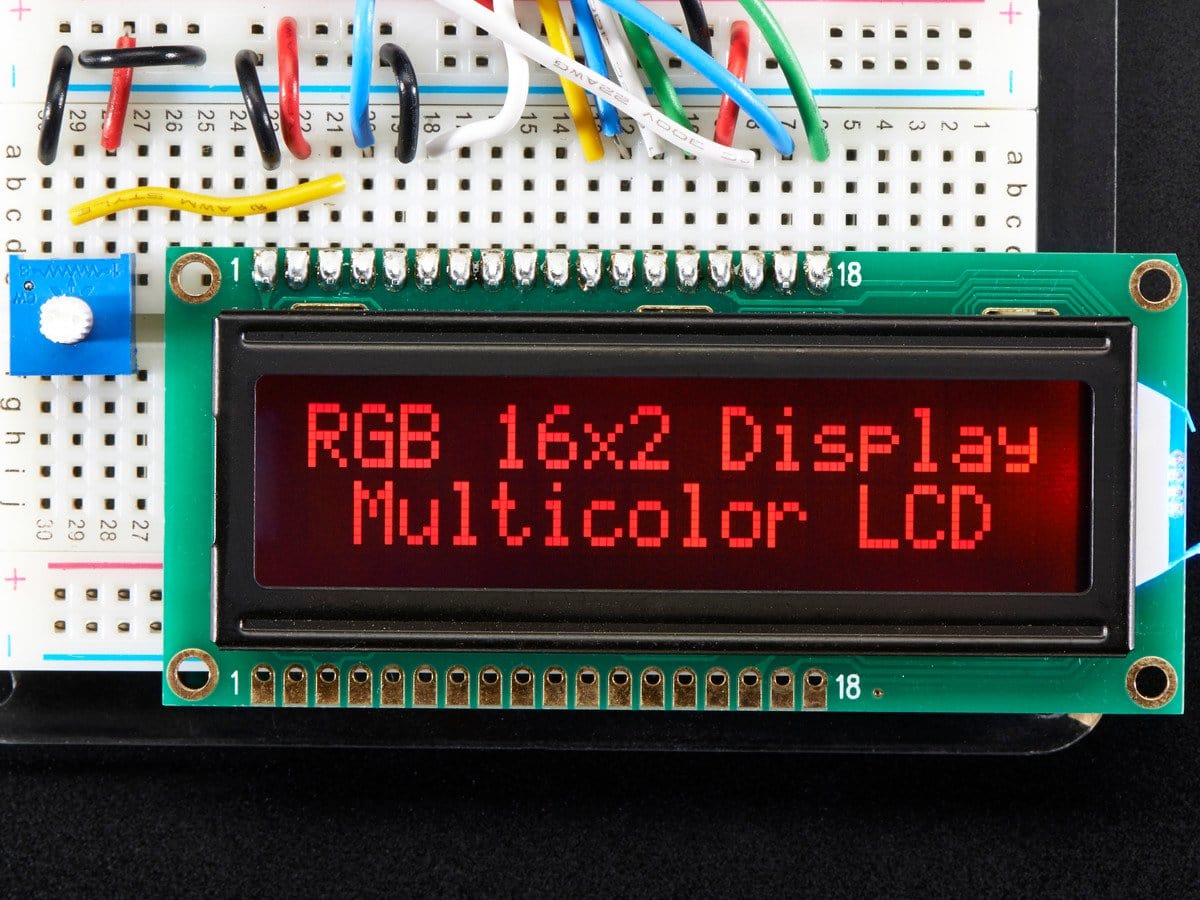 RGB backlight negative LCD 16x2 + extras (RGB on black) by Adafruit - The Pi Hut