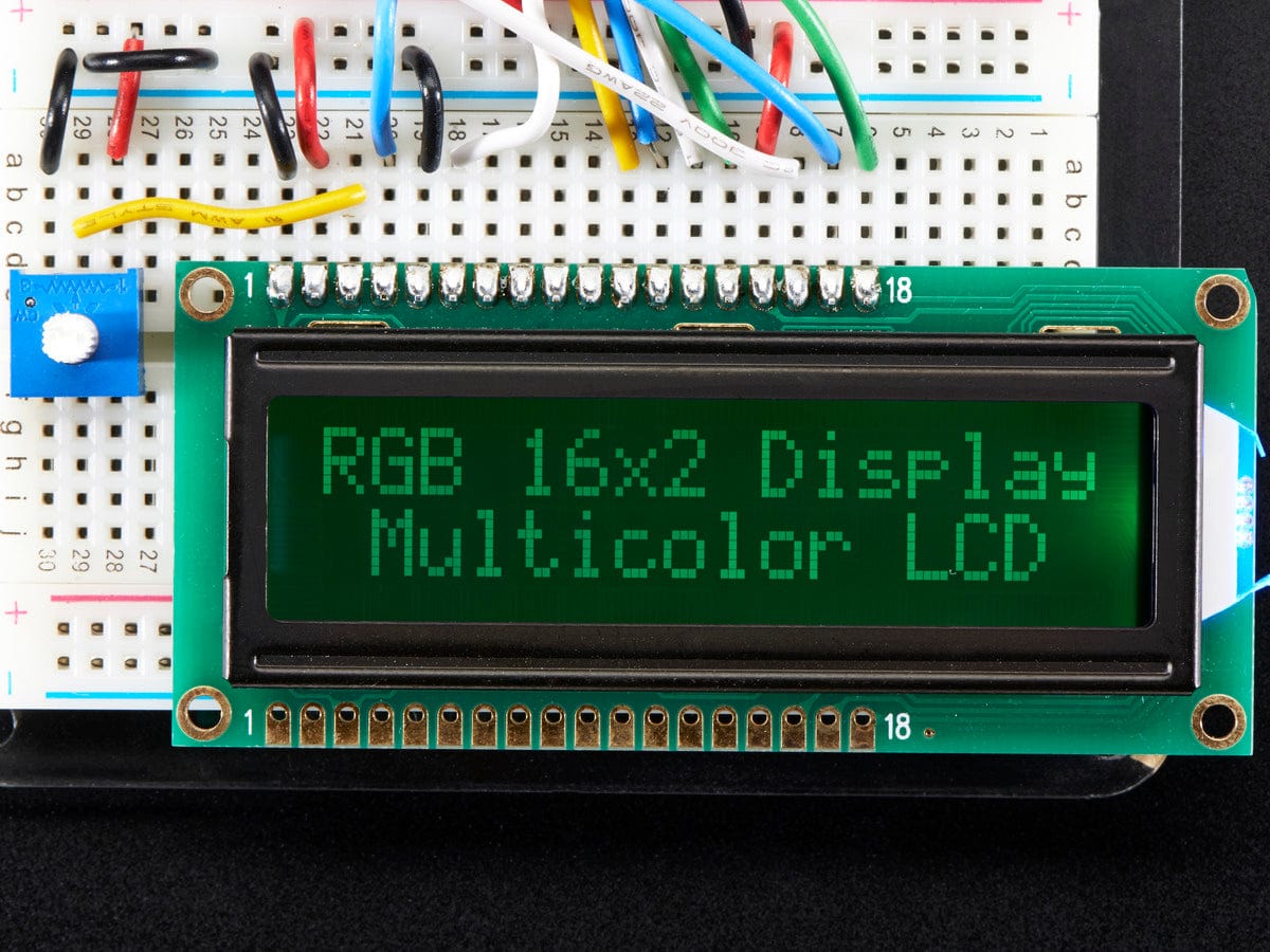 RGB backlight negative LCD 16x2 + extras (RGB on black) by Adafruit - The Pi Hut
