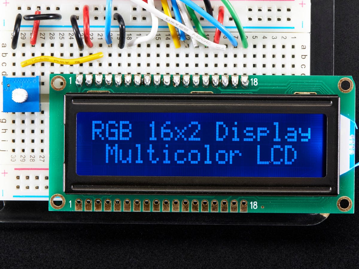 RGB backlight negative LCD 16x2 + extras (RGB on black) by Adafruit - The Pi Hut