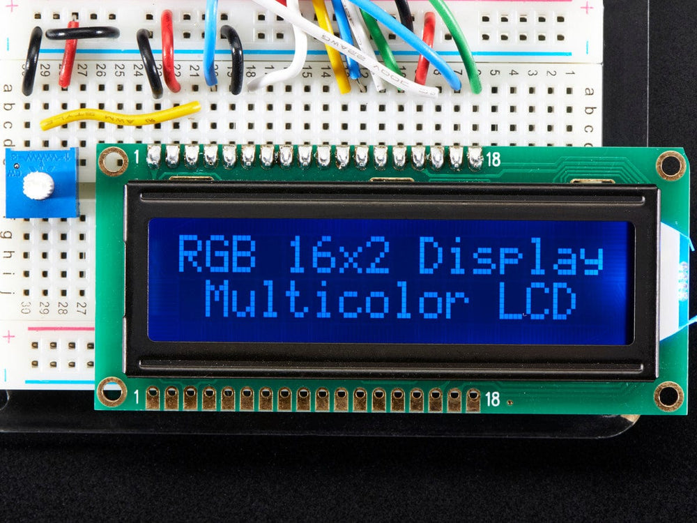 RGB backlight negative LCD 16x2 + extras (RGB on black) by Adafruit - The Pi Hut
