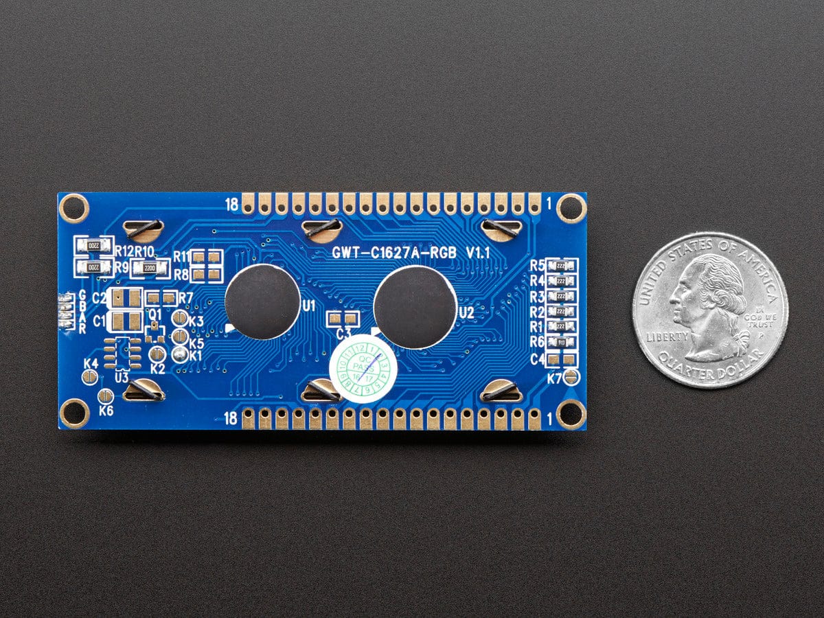 RGB backlight negative LCD 16x2 + extras (RGB on black) by Adafruit - The Pi Hut