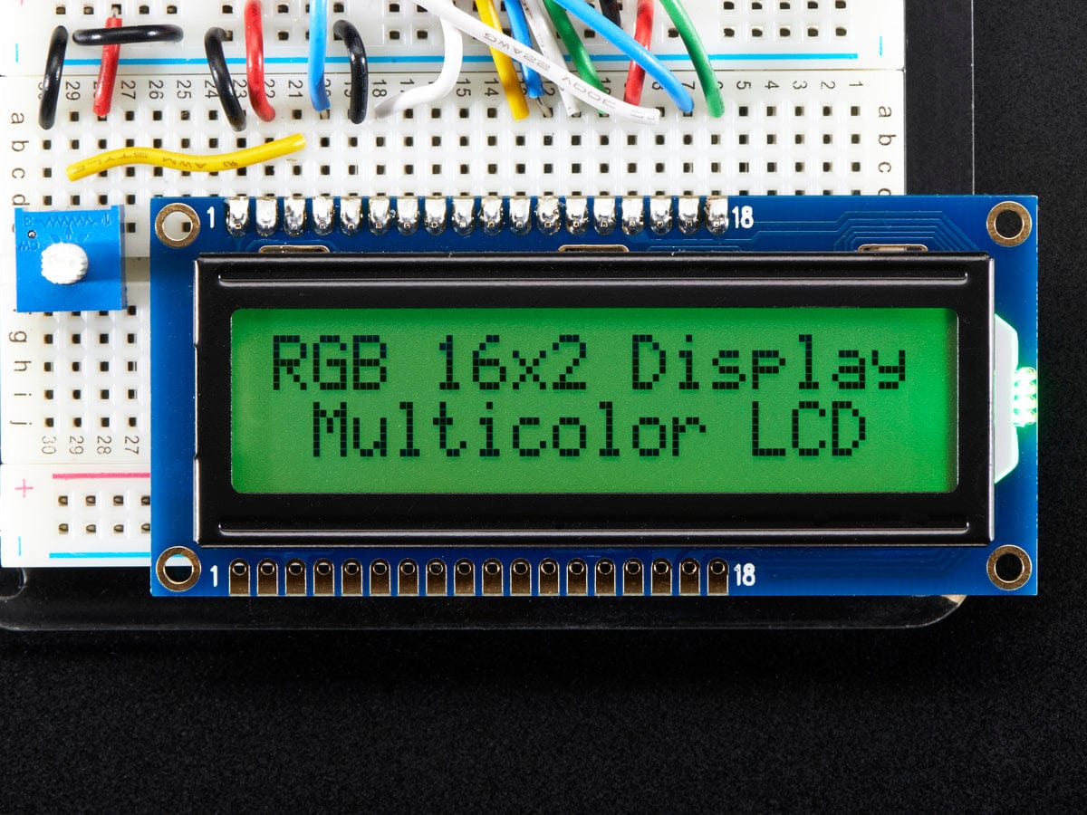 RGB backlight positive LCD 16x2 + extras (black on RGB) by The Pi Hut - The Pi Hut