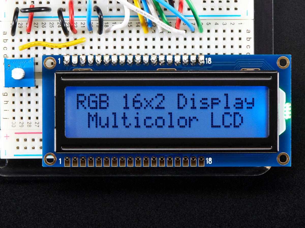 RGB backlight positive LCD 16x2 + extras (black on RGB) by The Pi Hut - The Pi Hut