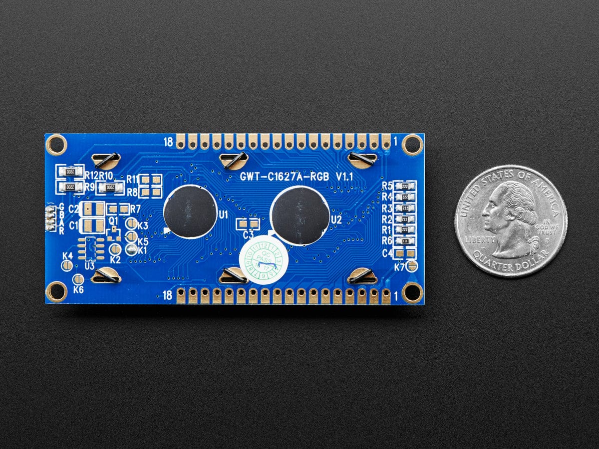 RGB backlight positive LCD 16x2 + extras (black on RGB) by The Pi Hut - The Pi Hut