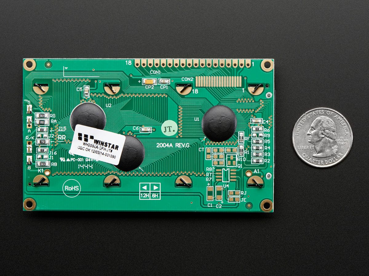 RGB backlight positive LCD 20x4 + extras (black on RGB) by The Pi Hut - The Pi Hut