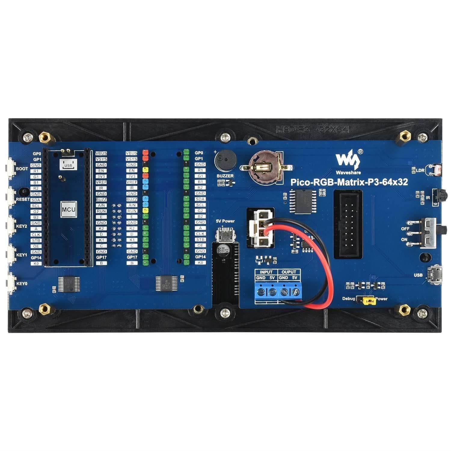 RGB LED Matrix for Raspberry Pi Pico (64x32) by Waveshare - The Pi Hut