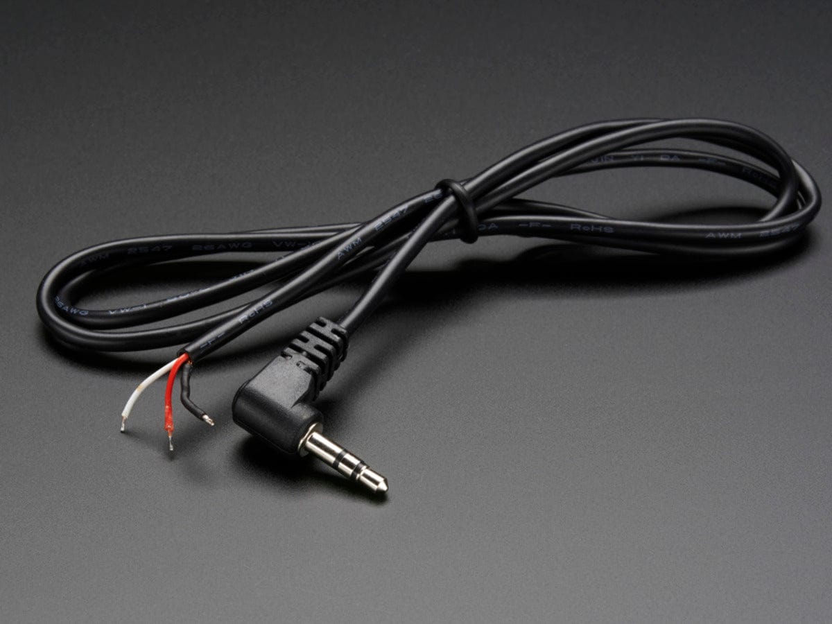 Right-Angle 3.5mm Stereo Plug to Pigtail Cable by The Pi Hut - The Pi Hut