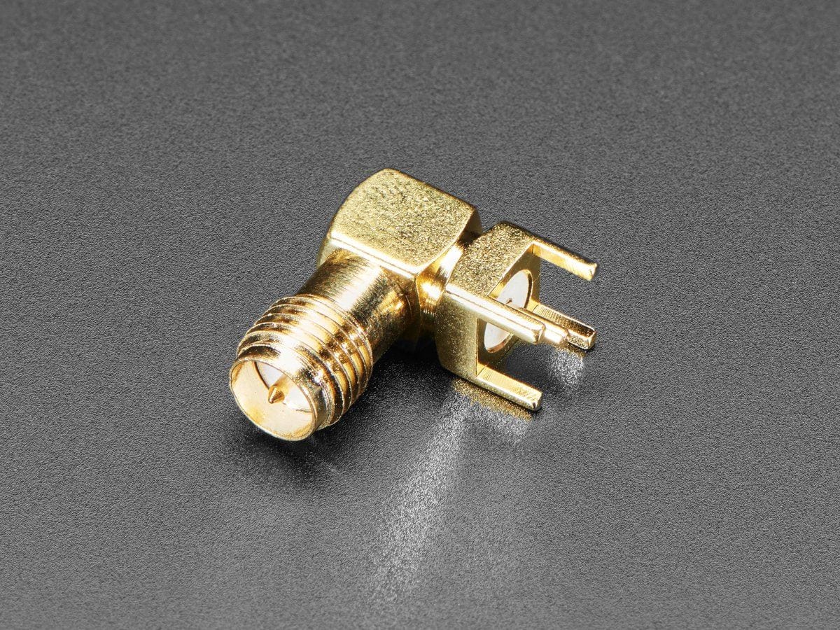 Right Angle RP-SMA Thru Hole RF Connector by The Pi Hut - The Pi Hut
