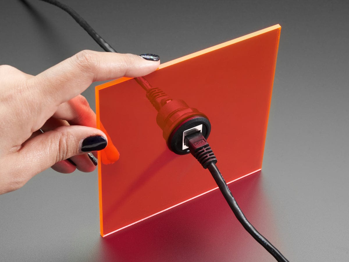 RJ-45 Ethernet Round Panel Mount Adapter Plug by The Pi Hut - The Pi Hut