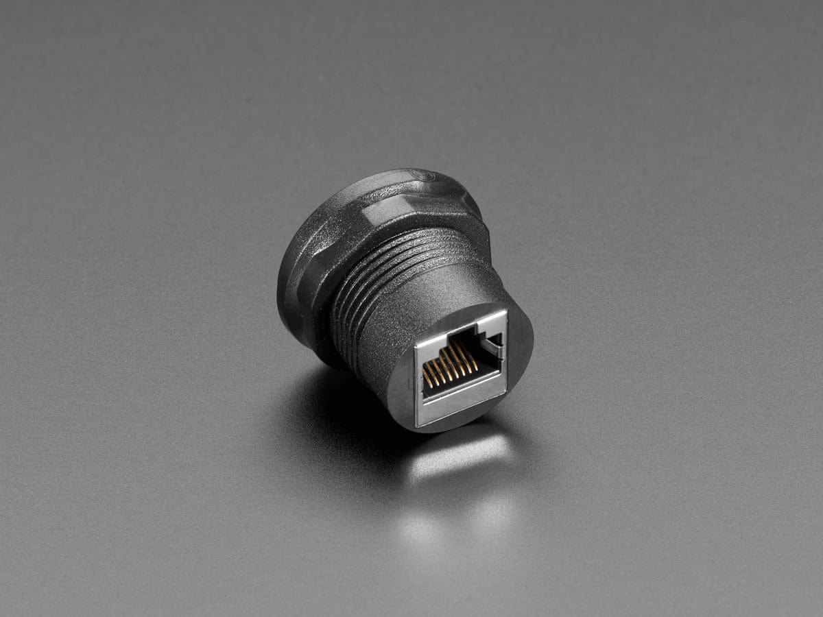 RJ-45 Ethernet Round Panel Mount Adapter Plug by The Pi Hut - The Pi Hut