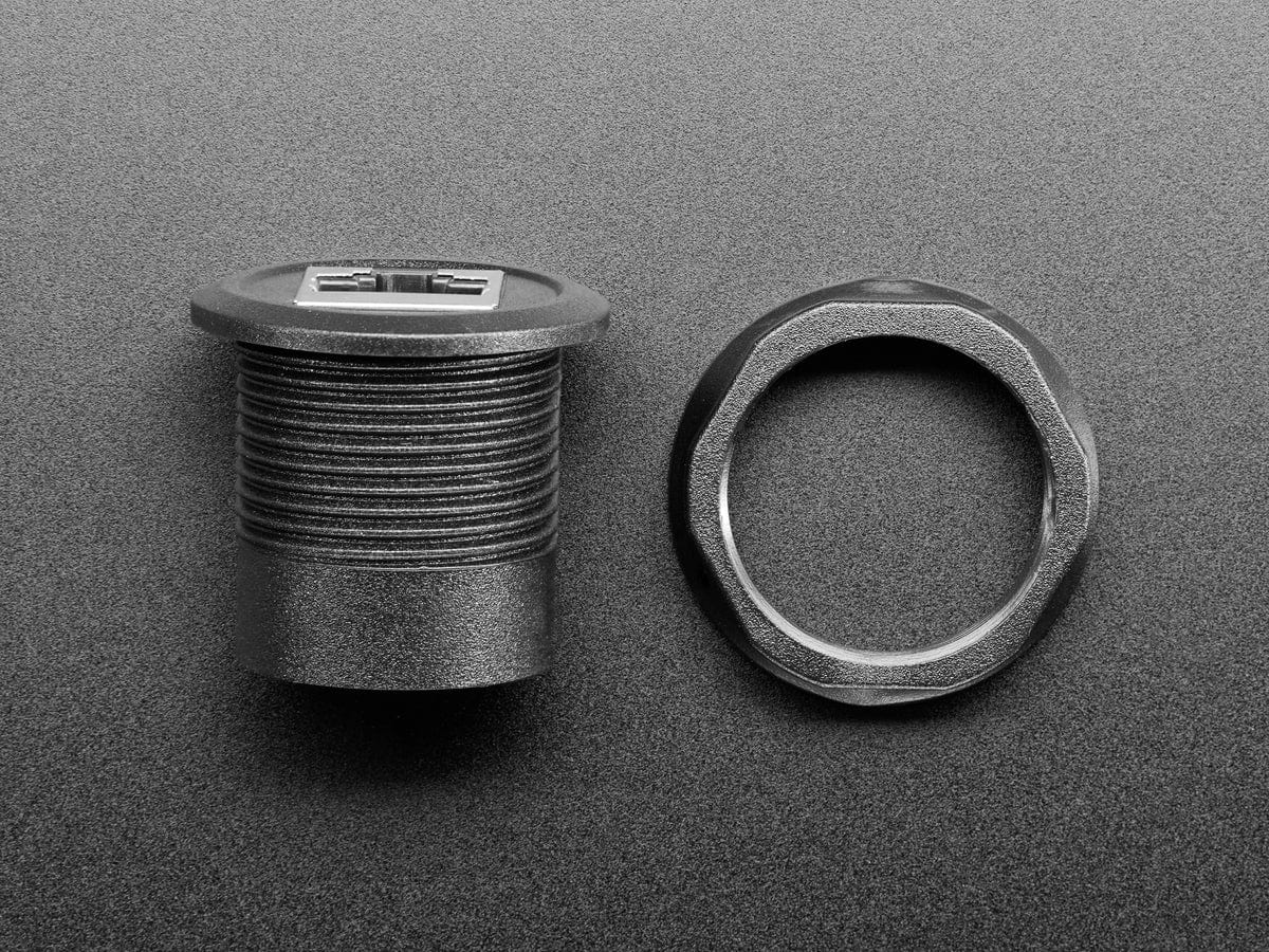 RJ-45 Ethernet Round Panel Mount Adapter Plug by The Pi Hut - The Pi Hut