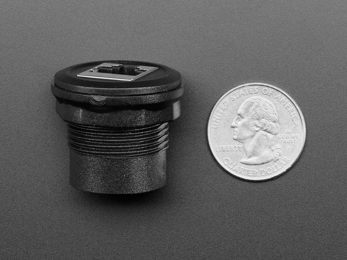 RJ-45 Ethernet Round Panel Mount Adapter Plug by The Pi Hut - The Pi Hut