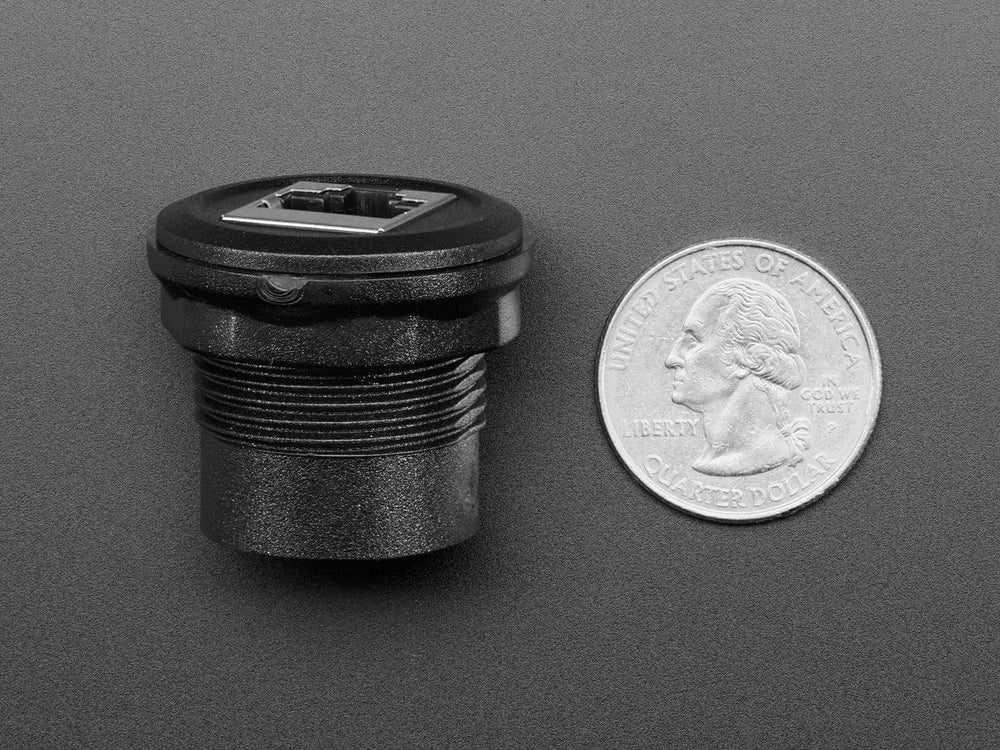 RJ-45 Ethernet Round Panel Mount Adapter Plug by The Pi Hut - The Pi Hut