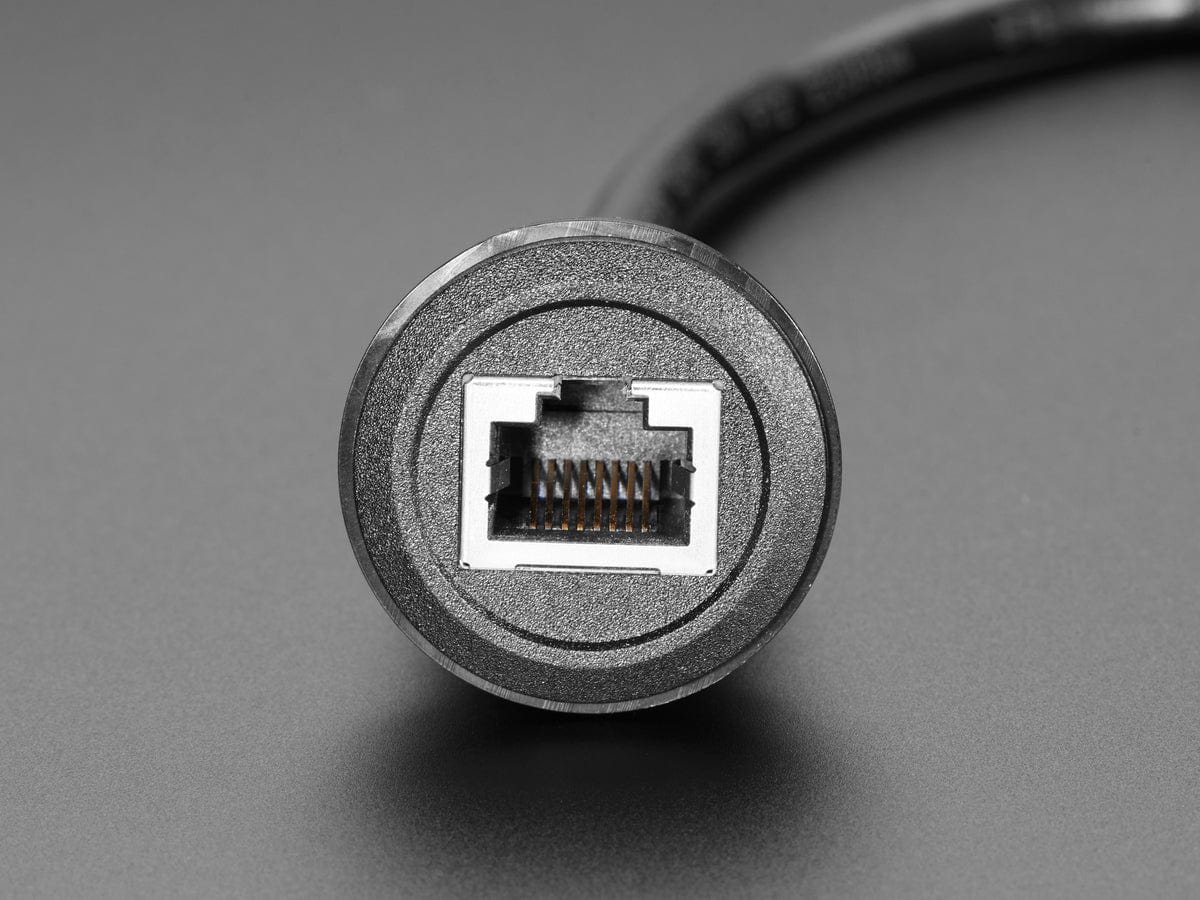 RJ-45 Ethernet Round Panel Mount Extension Cable - 30cm by The Pi Hut - The Pi Hut