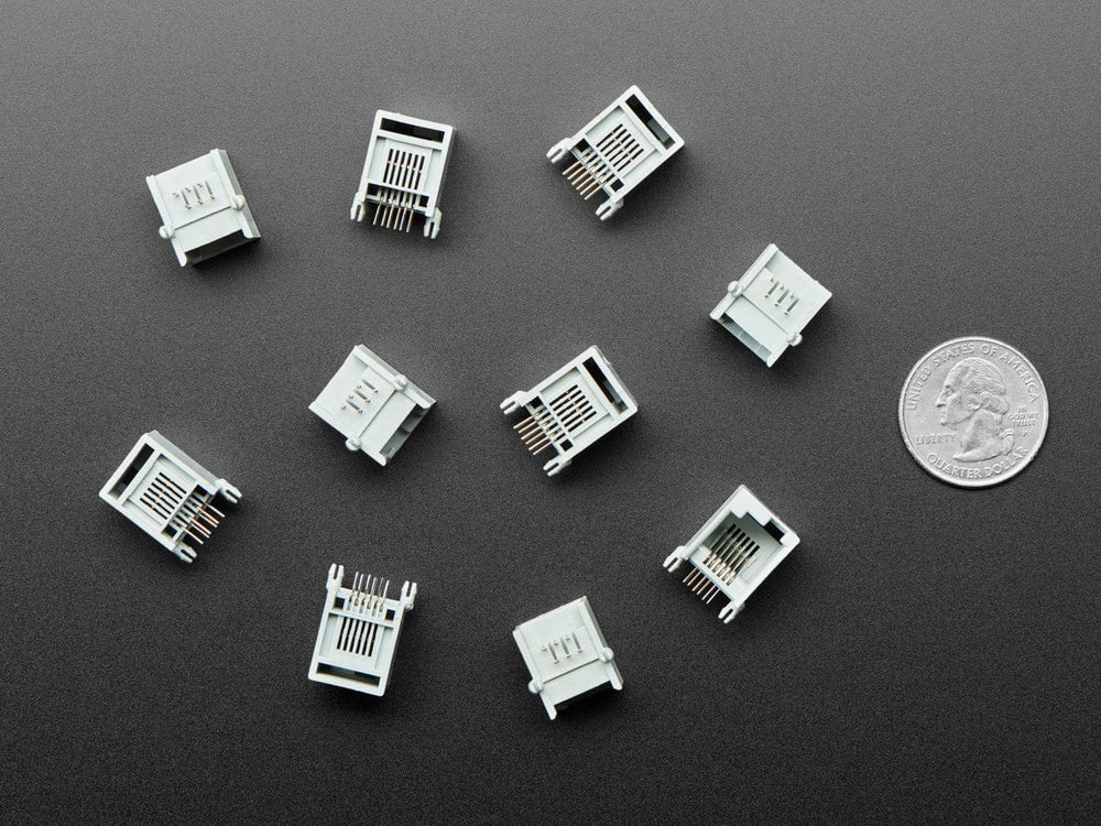 RJ12 Jack Connectors - EV3/NXT Building Brick Compatible - Pack of 10 by The Pi Hut - The Pi Hut