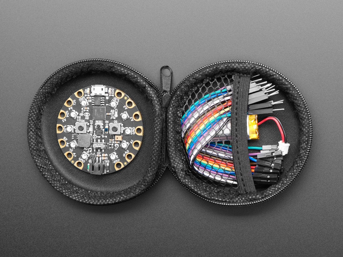 Round Black Zipper Case by The Pi Hut - The Pi Hut