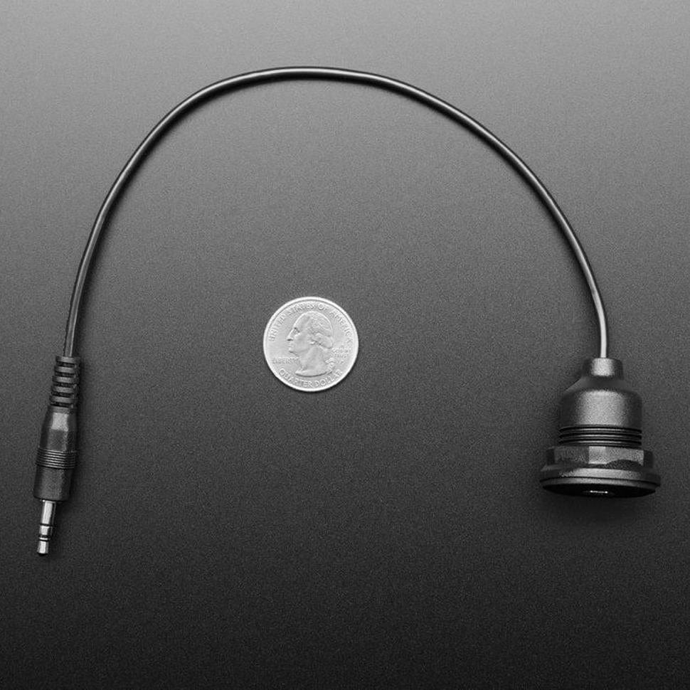 Round Panel Mount Stereo Audio Extension Cable - 3.5mm by The Pi Hut - The Pi Hut