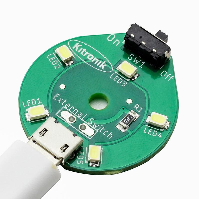 Round USB White LED Lamp by Kitronik - The Pi Hut