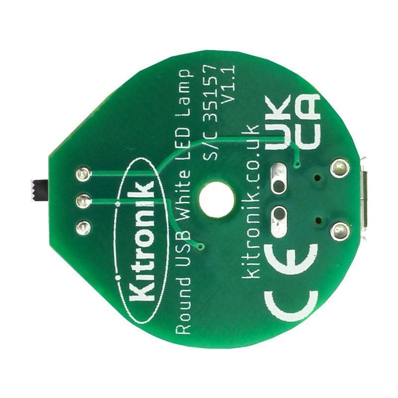 Round USB White LED Lamp by Kitronik - The Pi Hut