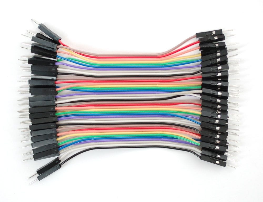 Premium Jumper Wires 40pk (Male/Male) 100mm by ModMyPi - The Pi Hut