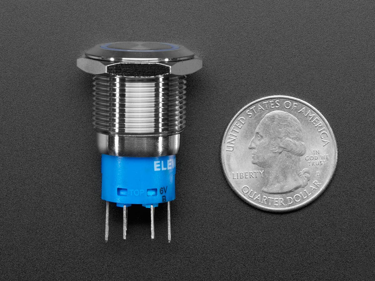 Rugged Metal On/Off Switch - 19mm 6V RGB On/Off by The Pi Hut - The Pi Hut