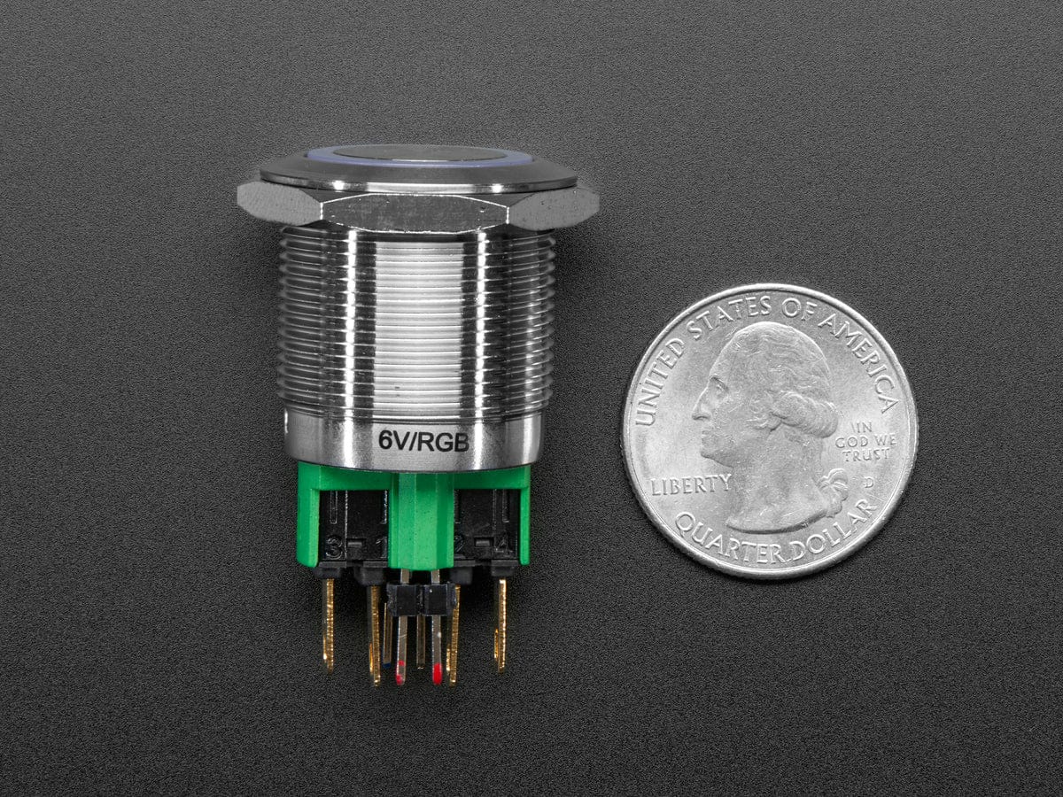 Rugged Metal On/Off Switch - 22mm 6V RGB On/Off by The Pi Hut - The Pi Hut