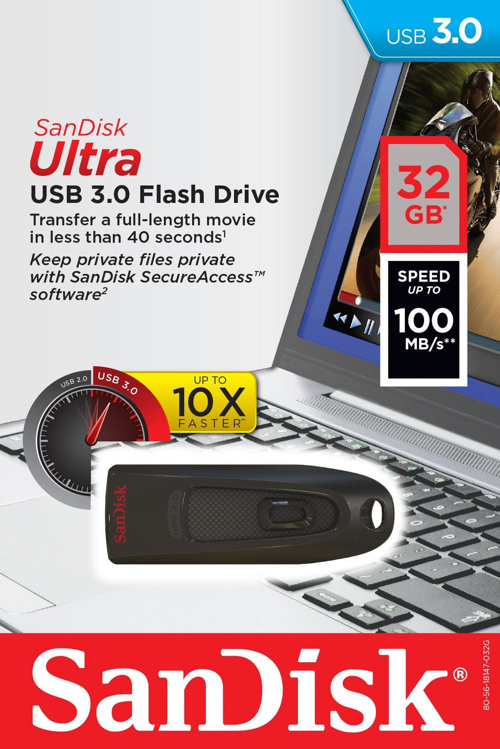 SanDisk Ultra USB 3.0 Flash Drive by Sandisk - The Pi Hut