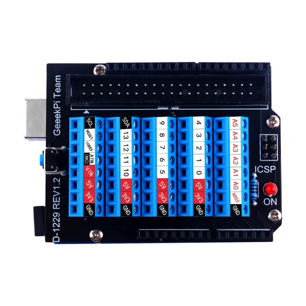 Screw Terminal Shield for Arduino UNO by 52Pi - The Pi Hut