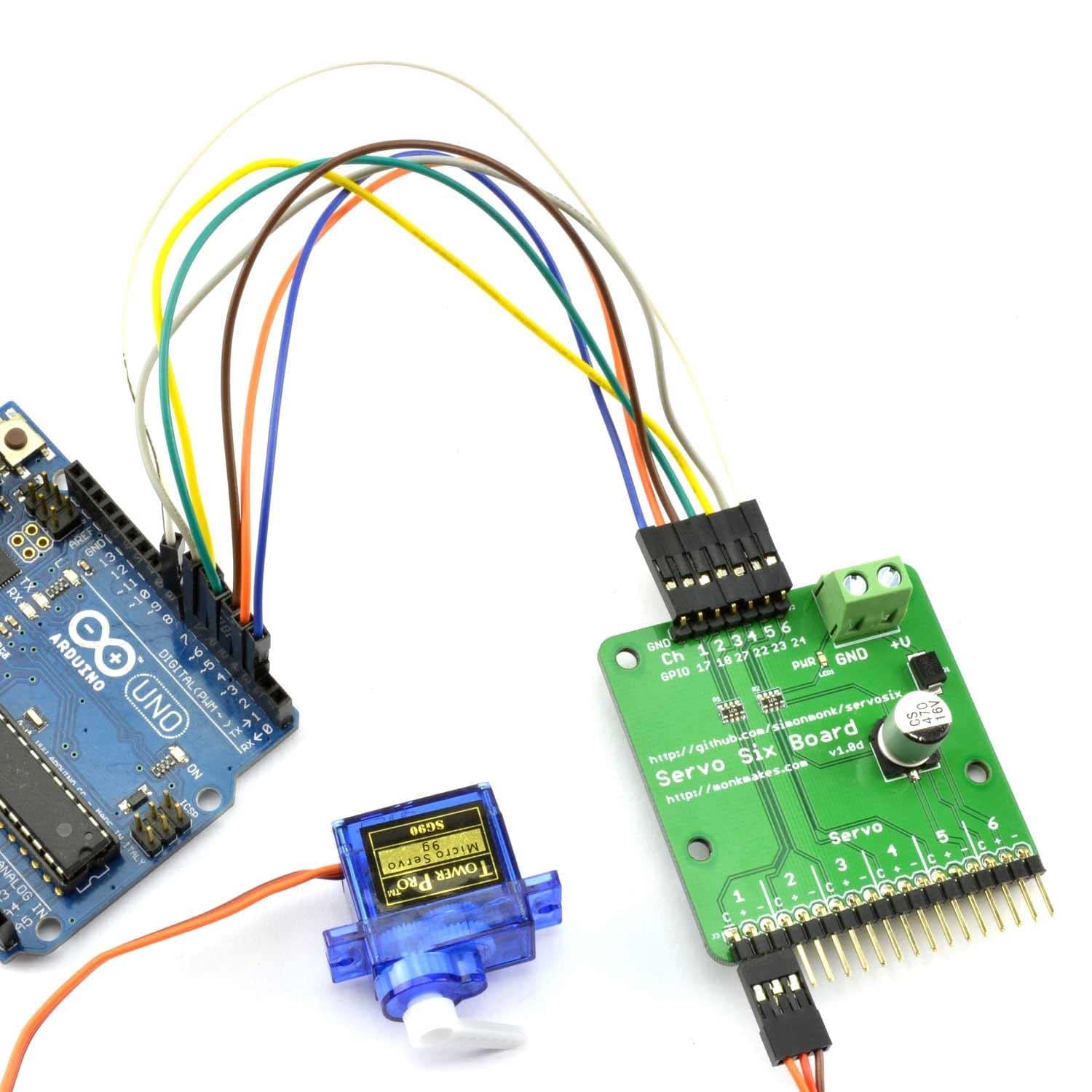 Servo Six for Raspberry Pi and Arduino by Monk Makes - The Pi Hut