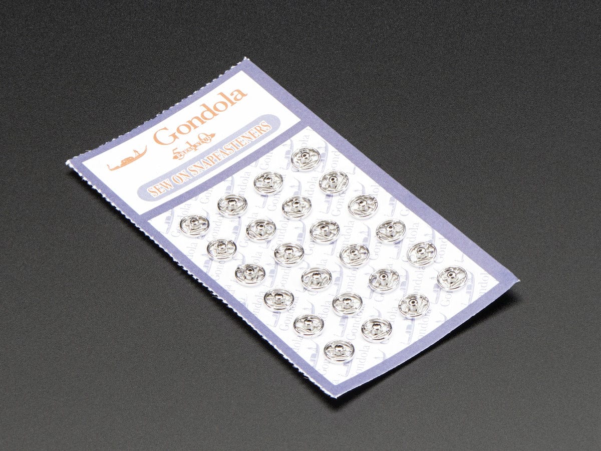 Sewable Snaps - 5mm Diameter - Card of 24 by The Pi Hut - The Pi Hut