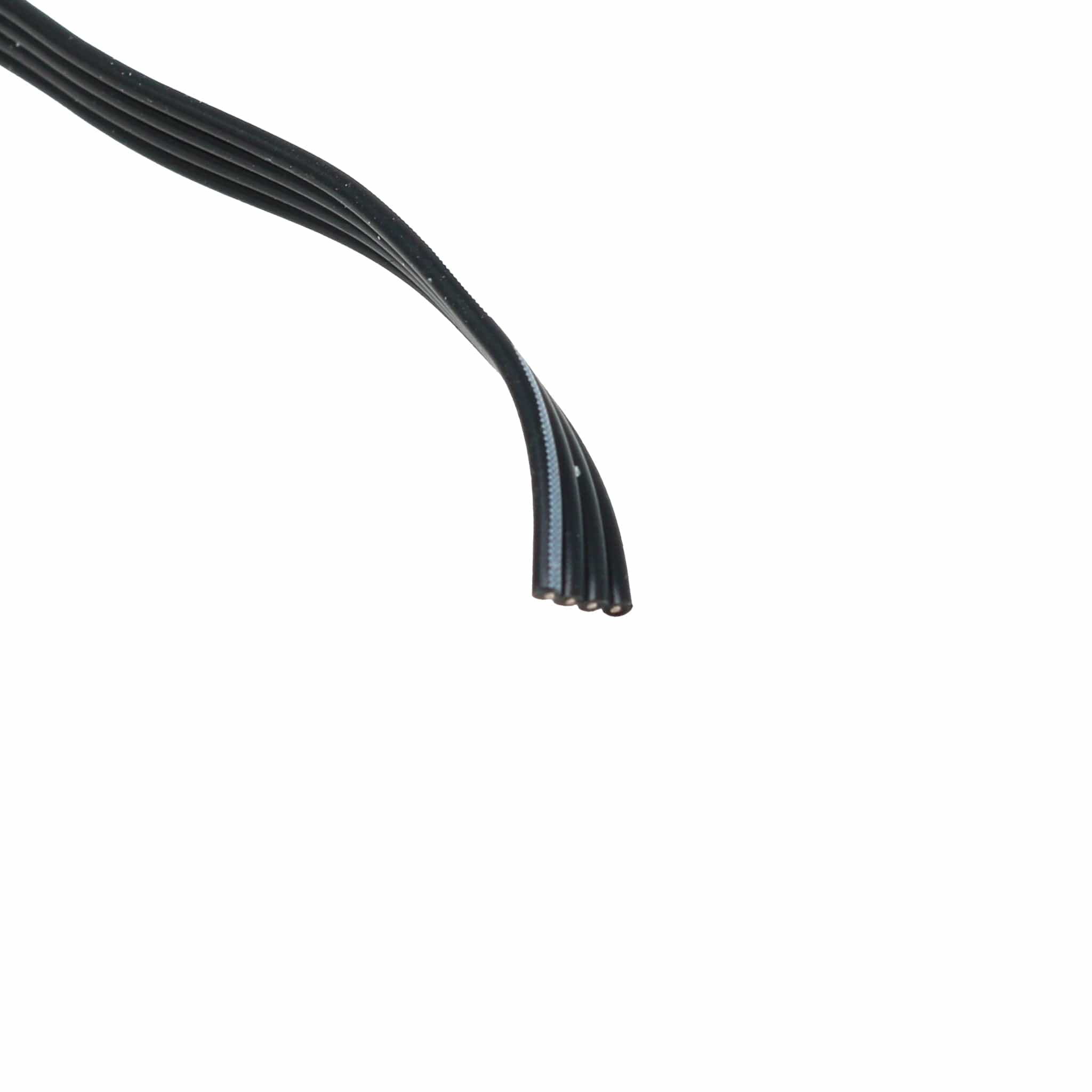 Silicone Cover Stranded-Core Ribbon Cable - 4 Wires 1 Metre Long (26AWG Black) by The Pi Hut - The Pi Hut