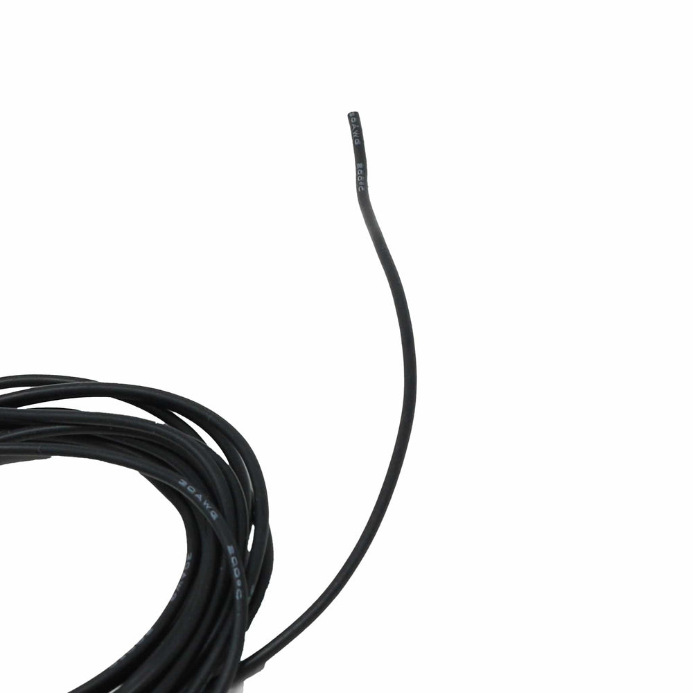 Silicone Cover Stranded-Core Wire - 2m 30AWG Black - The Pi Hut