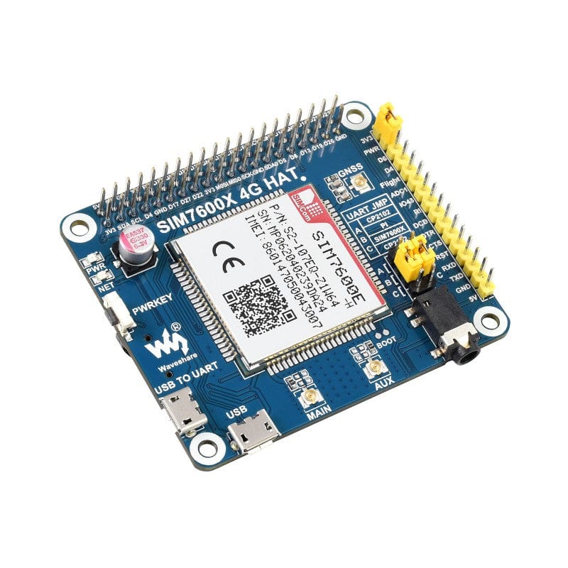 SIM7600E-H 4G HAT for Raspberry Pi (LTE Cat-4) by Waveshare - The Pi Hut