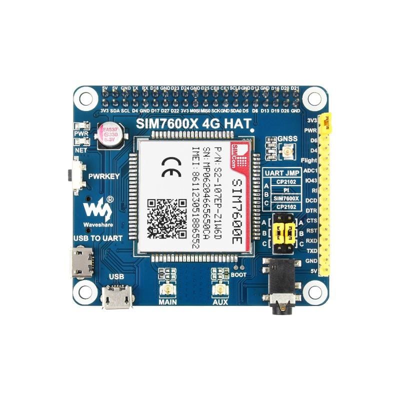 SIM7600E LTE Cat-1 HAT for Raspberry Pi (3G/2G/GNSS) by Waveshare - The Pi Hut